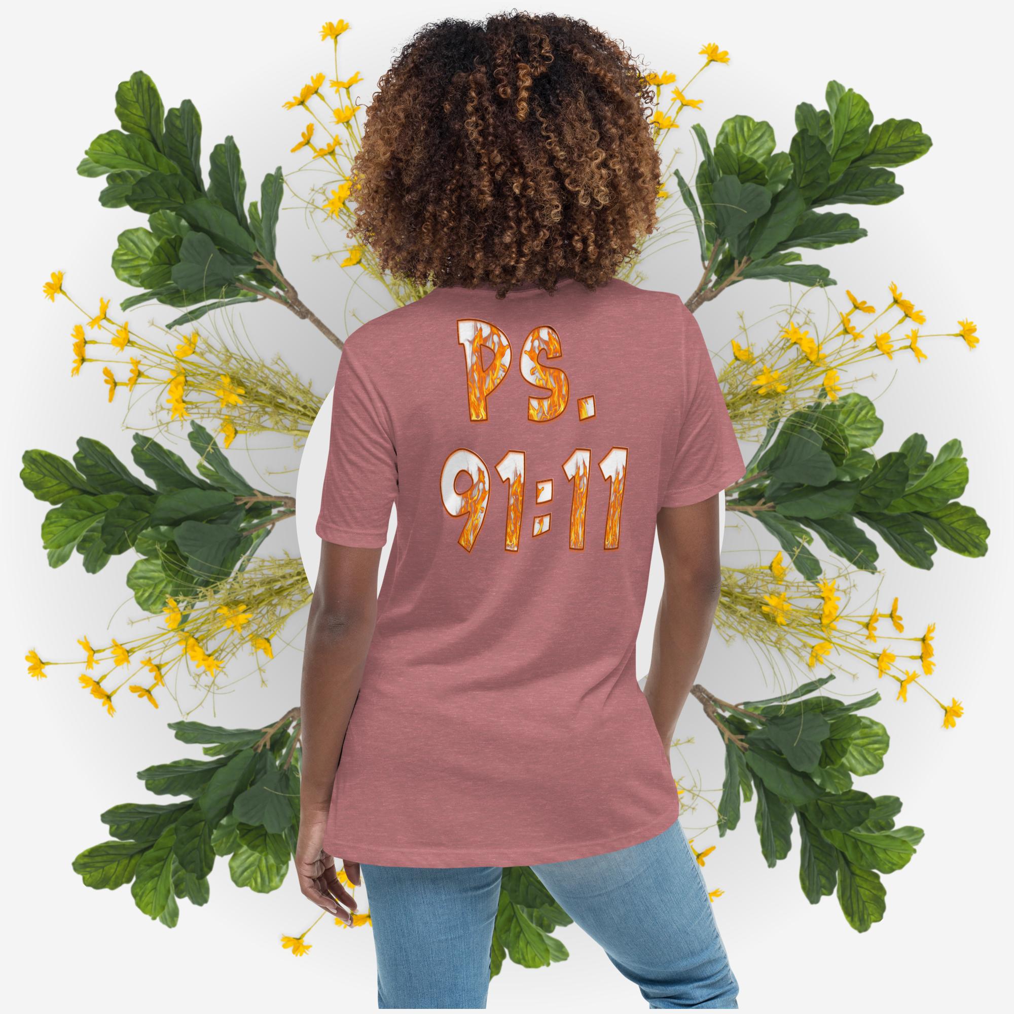 Ps. 91:11 Angel Fire Orange - Women's Relaxed T-Shirt