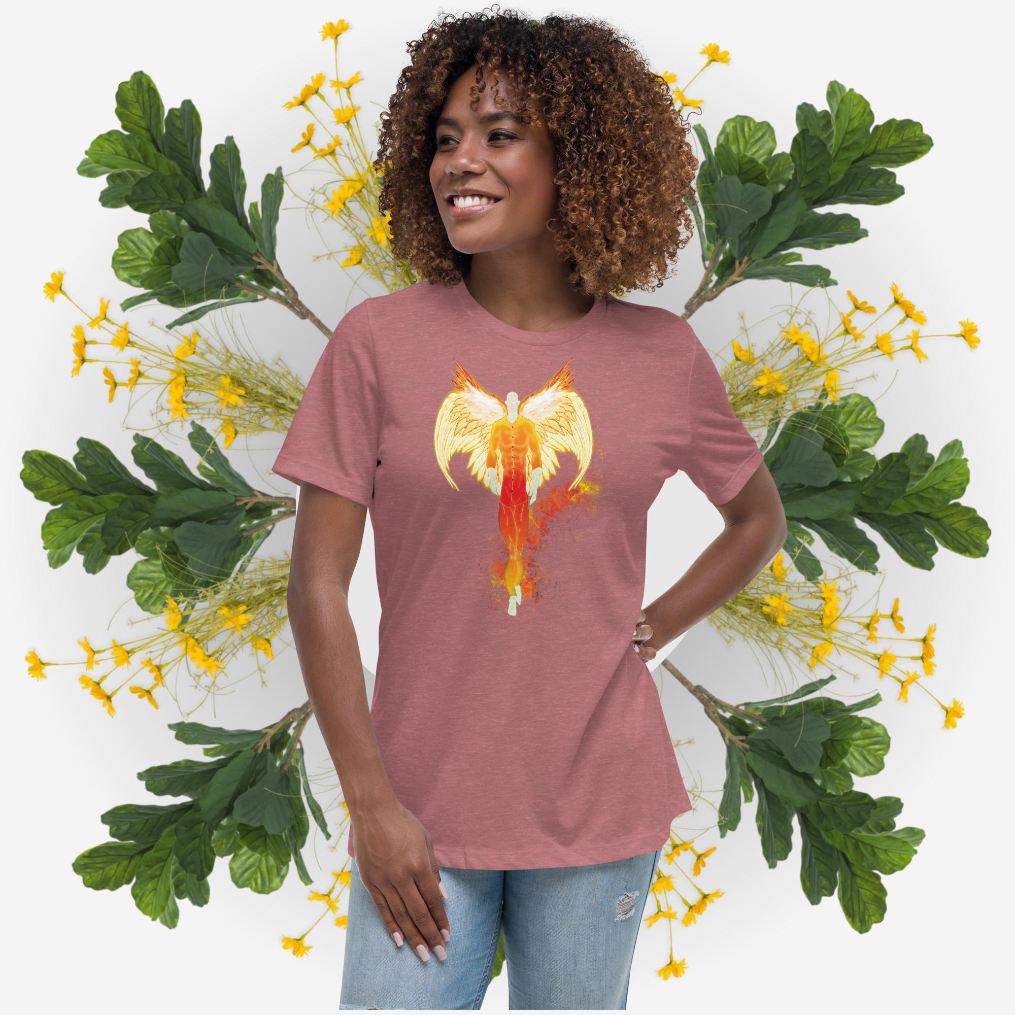 Ps. 91:11 Angel Fire Orange - Women's Relaxed T-Shirt