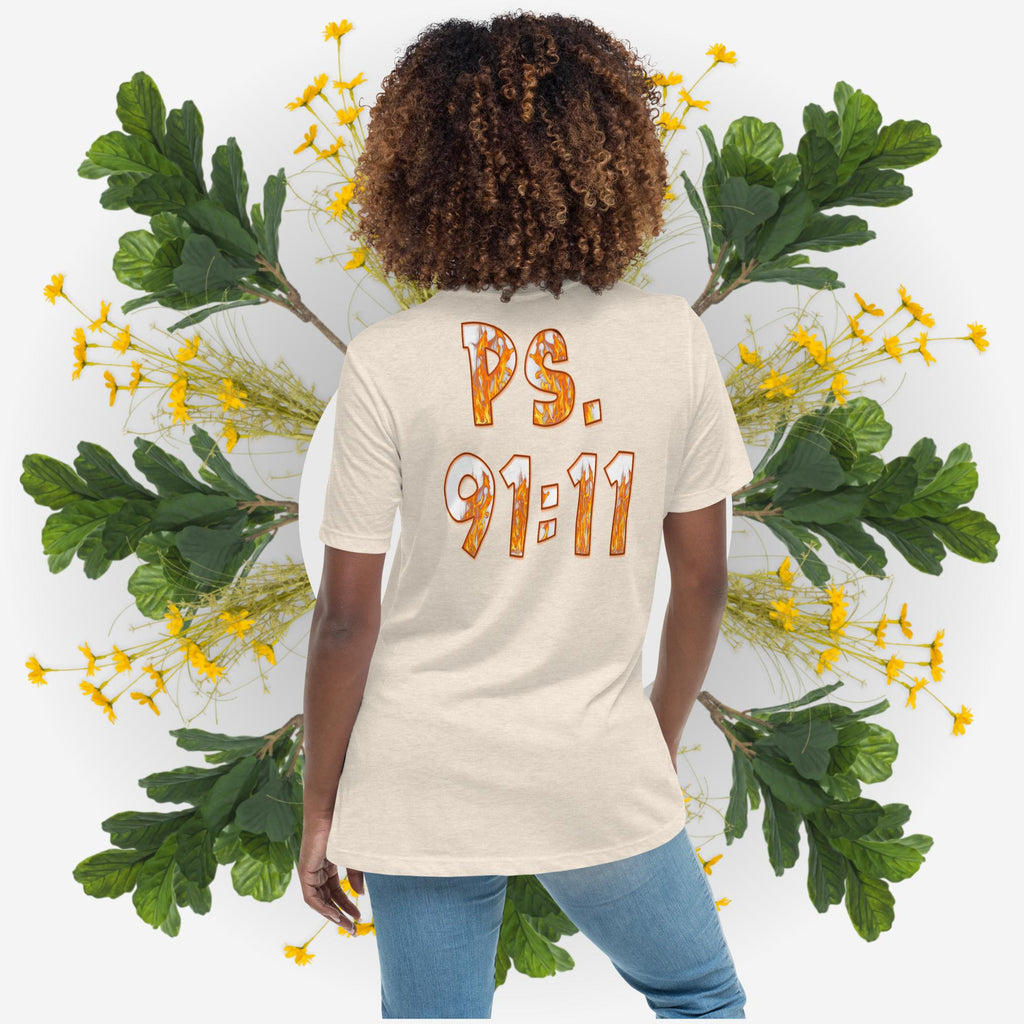 Ps. 91:11 Angel Fire Orange - Women's Relaxed T-Shirt