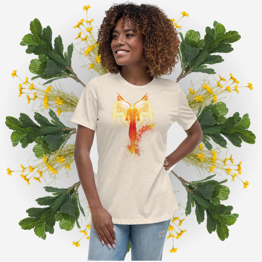 Ps. 91:11 Angel Fire Orange - Women's Relaxed T-Shirt