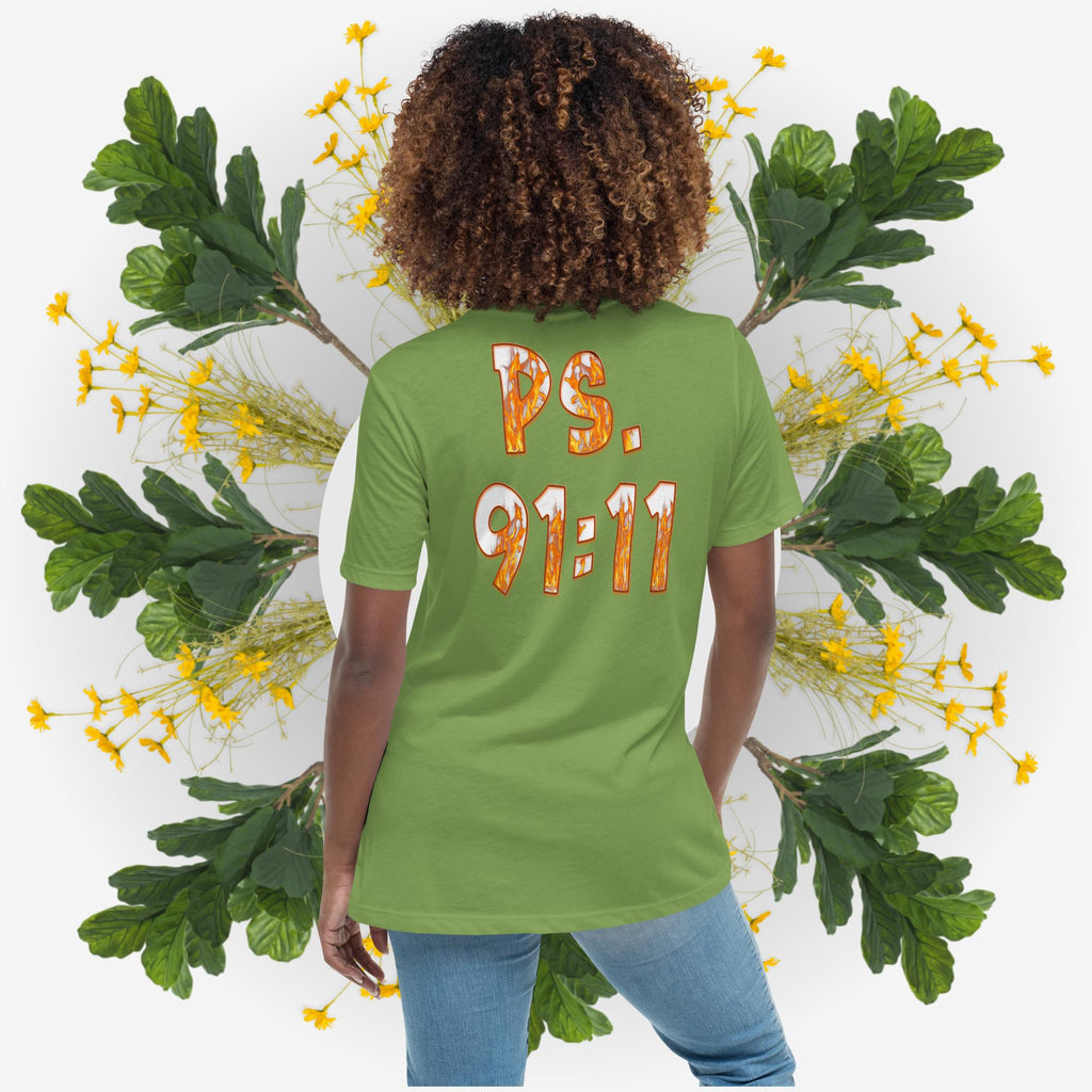 Ps. 91:11 Angel Fire Orange - Women's Relaxed T-Shirt