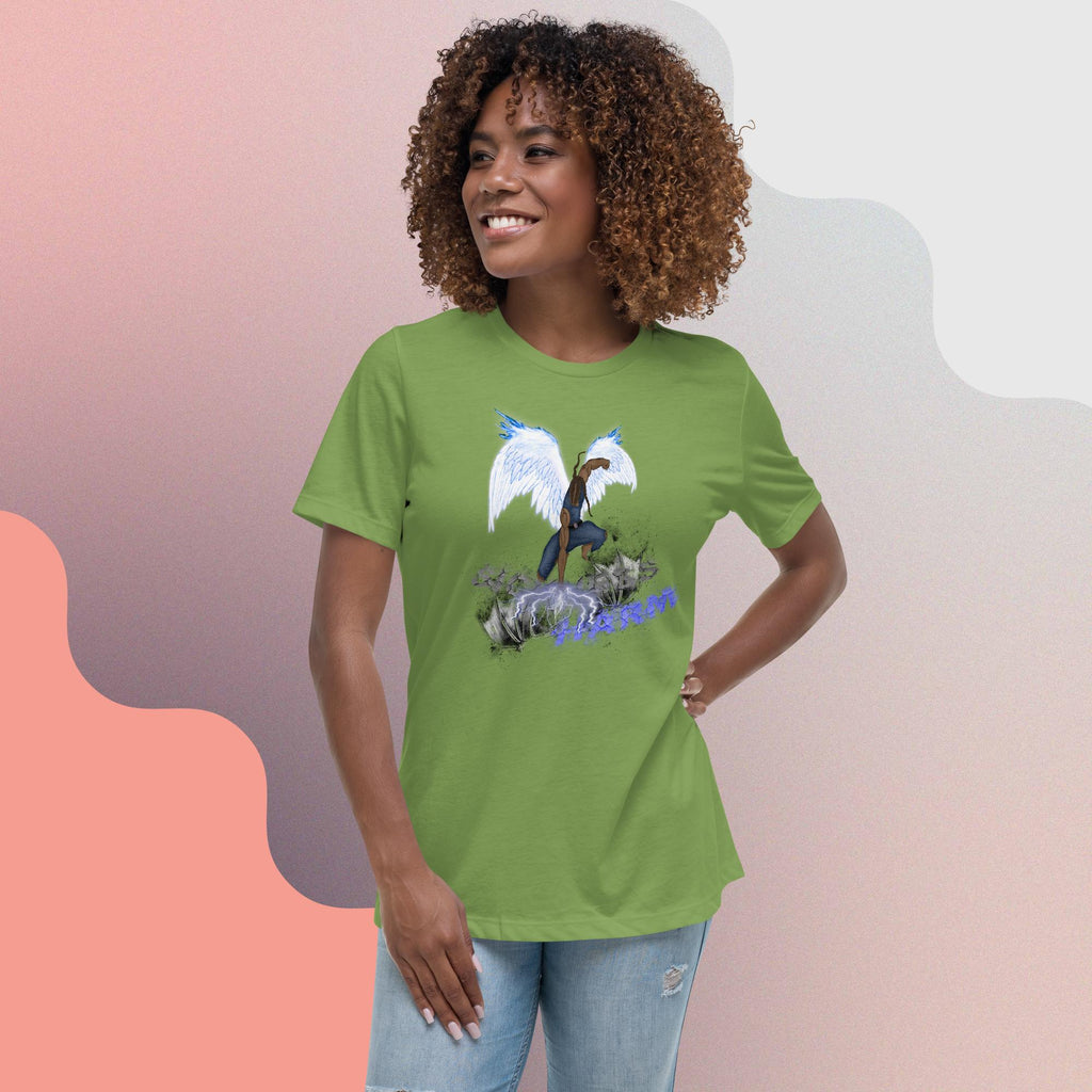 Ps. 91:11 - Blue Fire Angel - Women's Relaxed T-Shirt