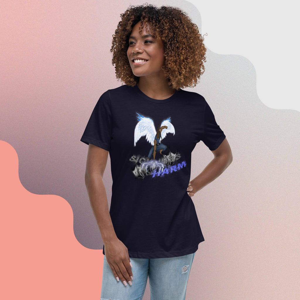 Ps. 91:11 - Blue Fire Angel - Women's Relaxed T-Shirt