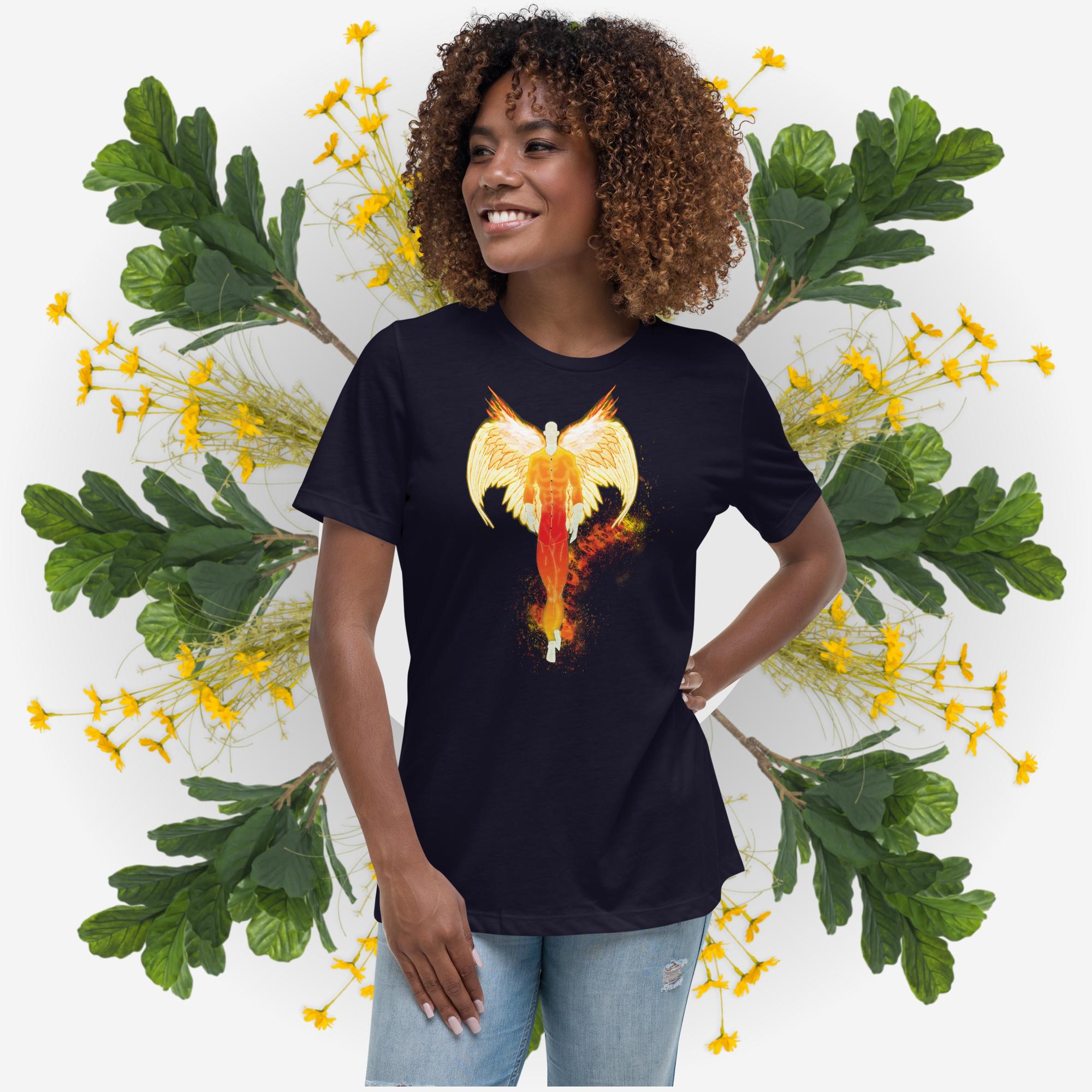 Ps. 91:11 Angel Fire Orange - Women's Relaxed T-Shirt
