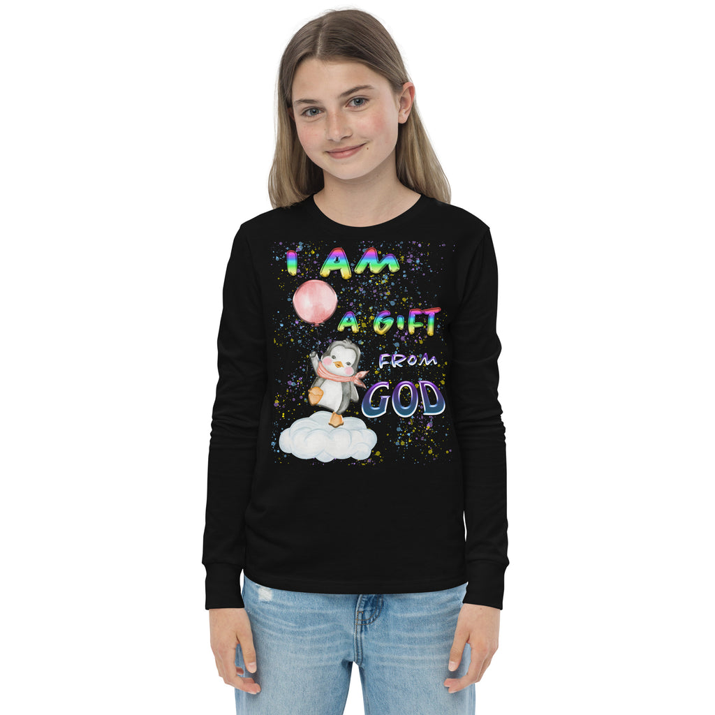 I Am A Gift of God Ps. 127:3 - Youth long sleeve tee BELLA + CANVAS 3501Y