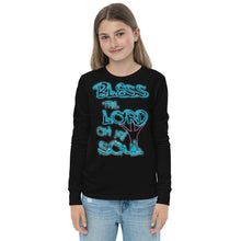 Load image into Gallery viewer, Bless theLord Oh My Soul Ps. 127:3 - Youth long sleeve tee
