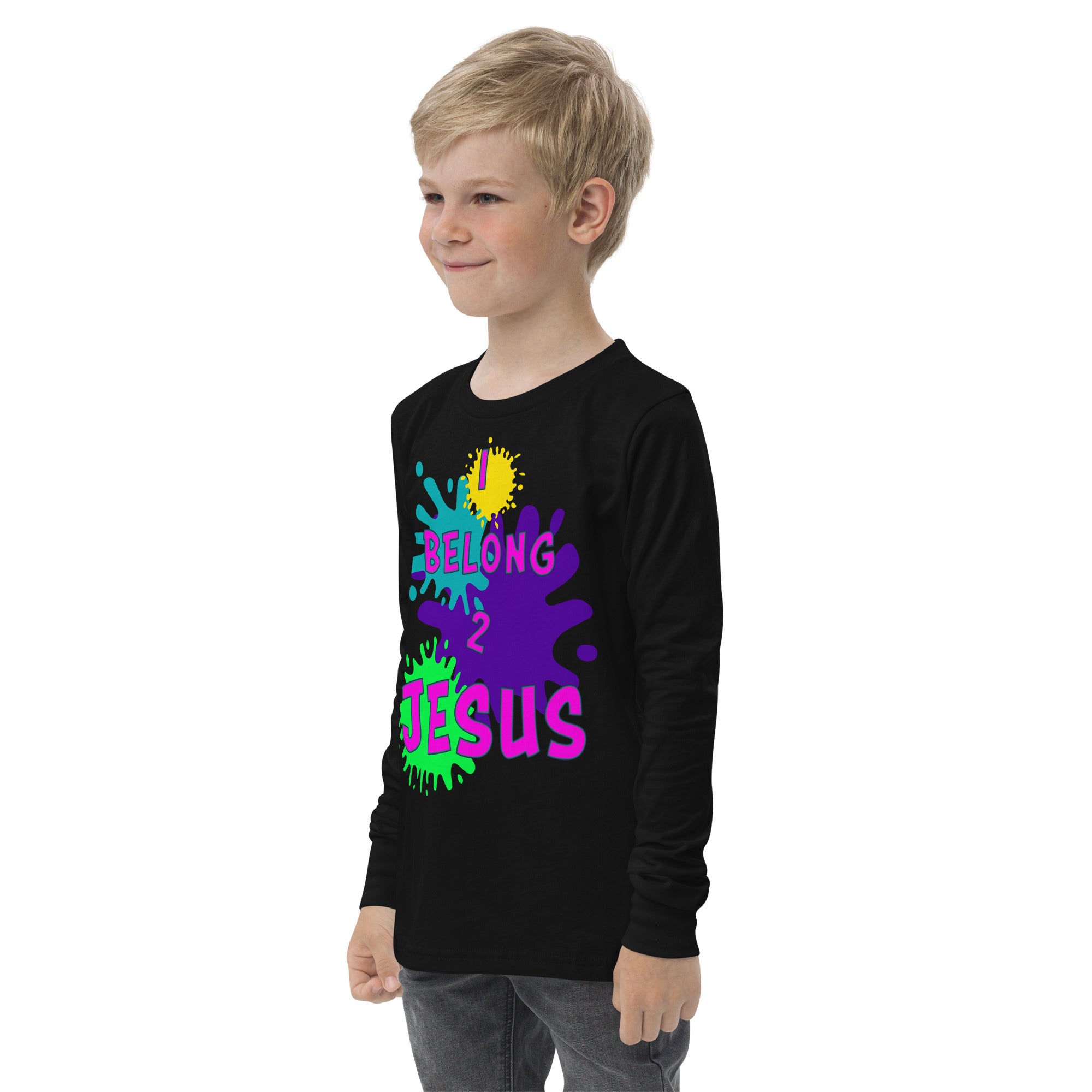 I Belong 2-JESUS - Youth long sleeve tee BELLA + CANVAS 3501Y