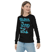 Load image into Gallery viewer, Bless theLord Oh My Soul Ps. 127:3 - Youth long sleeve tee
