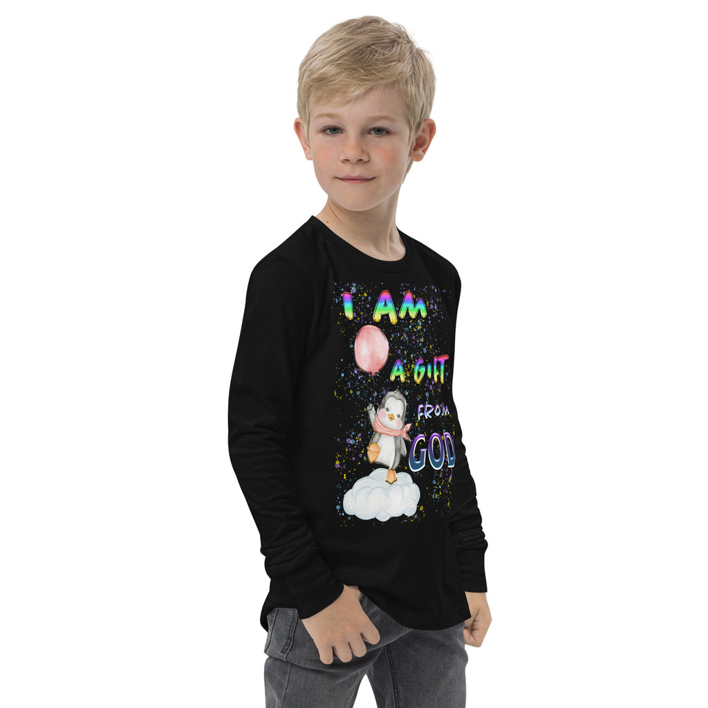 I Am A Gift of God Ps. 127:3 - Youth long sleeve tee BELLA + CANVAS 3501Y