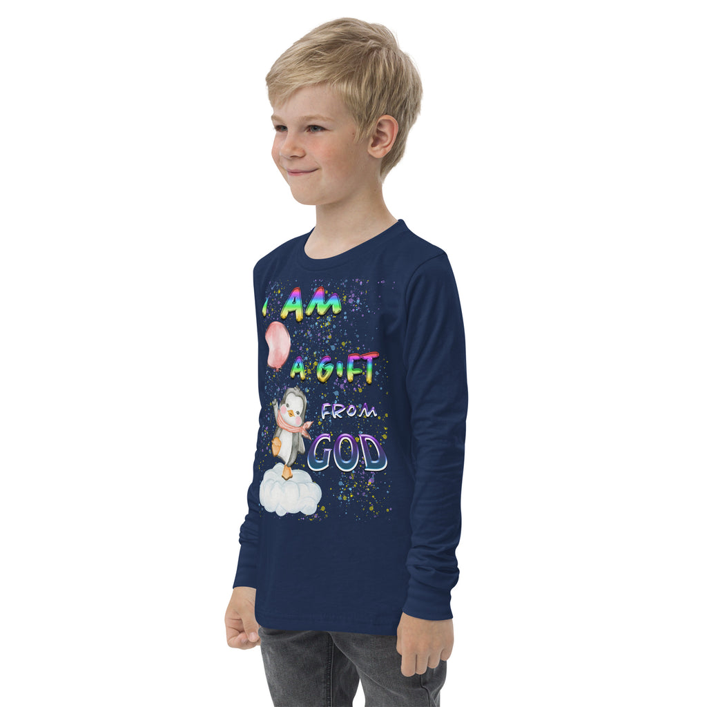 I Am A Gift of God Ps. 127:3 - Youth long sleeve tee BELLA + CANVAS 3501Y
