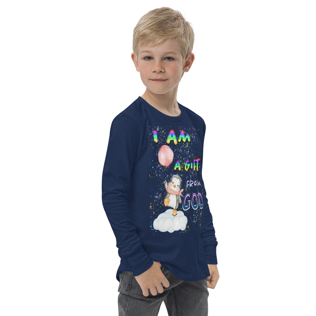 I Am A Gift of God Ps. 127:3 - Youth long sleeve tee BELLA + CANVAS 3501Y