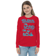 Load image into Gallery viewer, Bless theLord Oh My Soul Ps. 127:3 - Youth long sleeve tee
