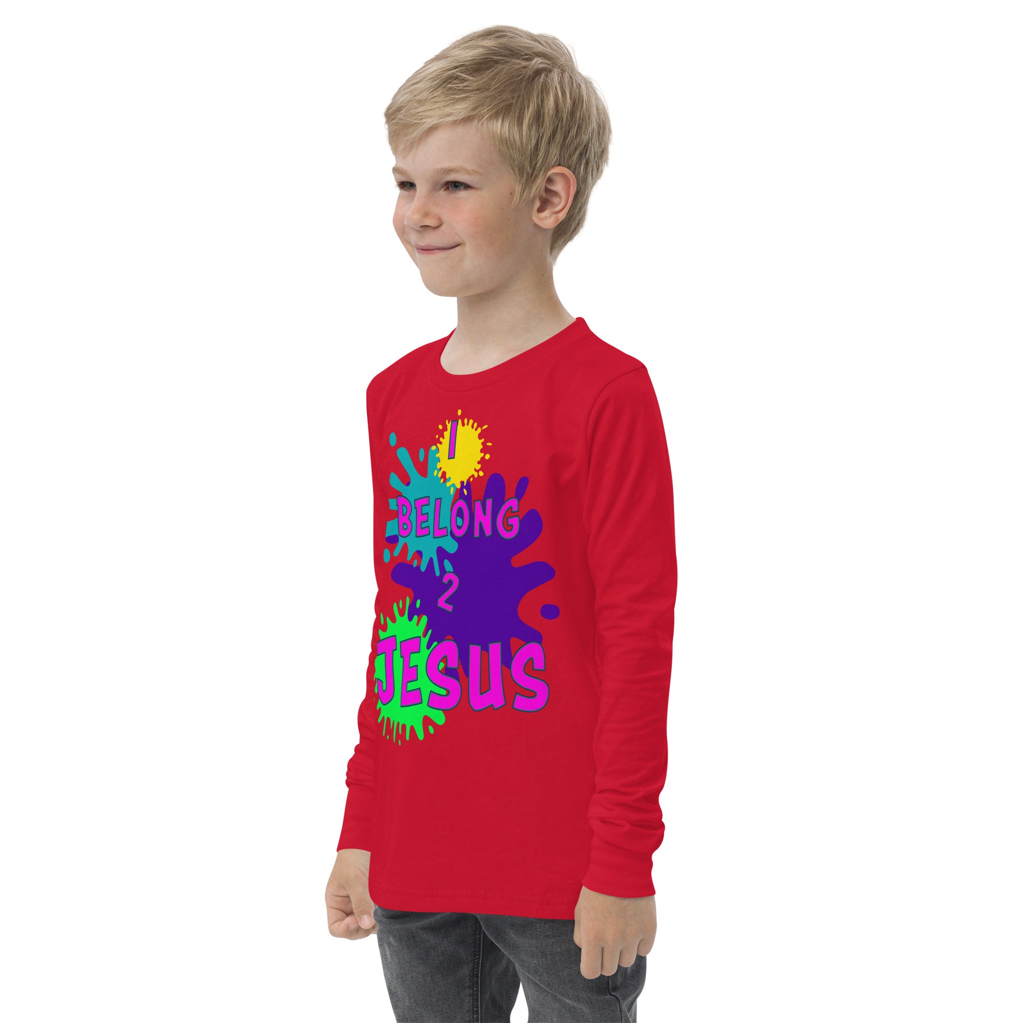 I Belong 2-JESUS - Youth long sleeve tee BELLA + CANVAS 3501Y