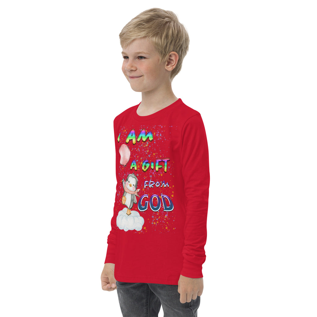 I Am A Gift of God Ps. 127:3 - Youth long sleeve tee BELLA + CANVAS 3501Y