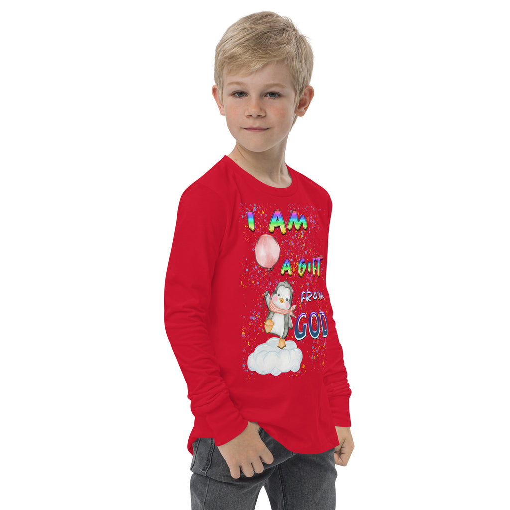 I Am A Gift of God Ps. 127:3 - Youth long sleeve tee BELLA + CANVAS 3501Y