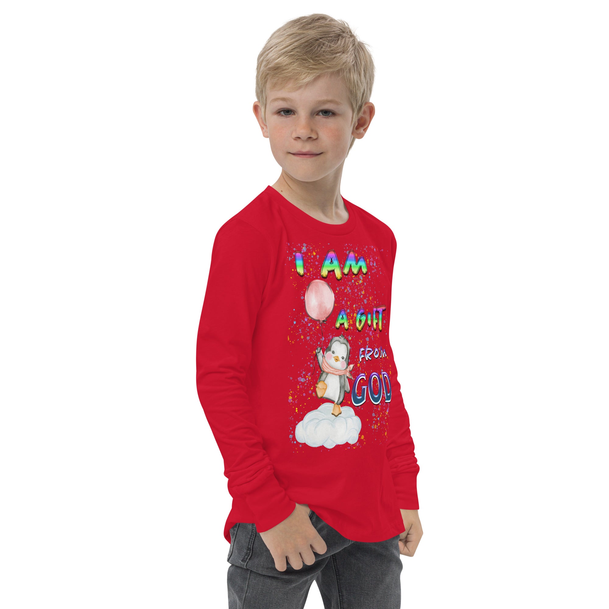 I Am A Gift of God Ps. 127:3 - Youth long sleeve tee BELLA + CANVAS 3501Y