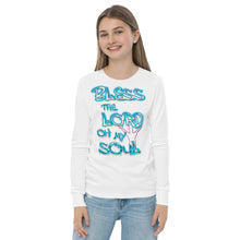 Load image into Gallery viewer, Bless theLord Oh My Soul Ps. 127:3 - Youth long sleeve tee
