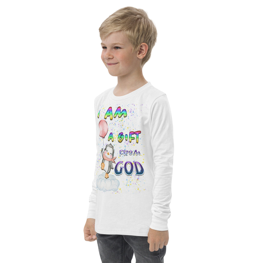 I Am A Gift of God Ps. 127:3 - Youth long sleeve tee BELLA + CANVAS 3501Y